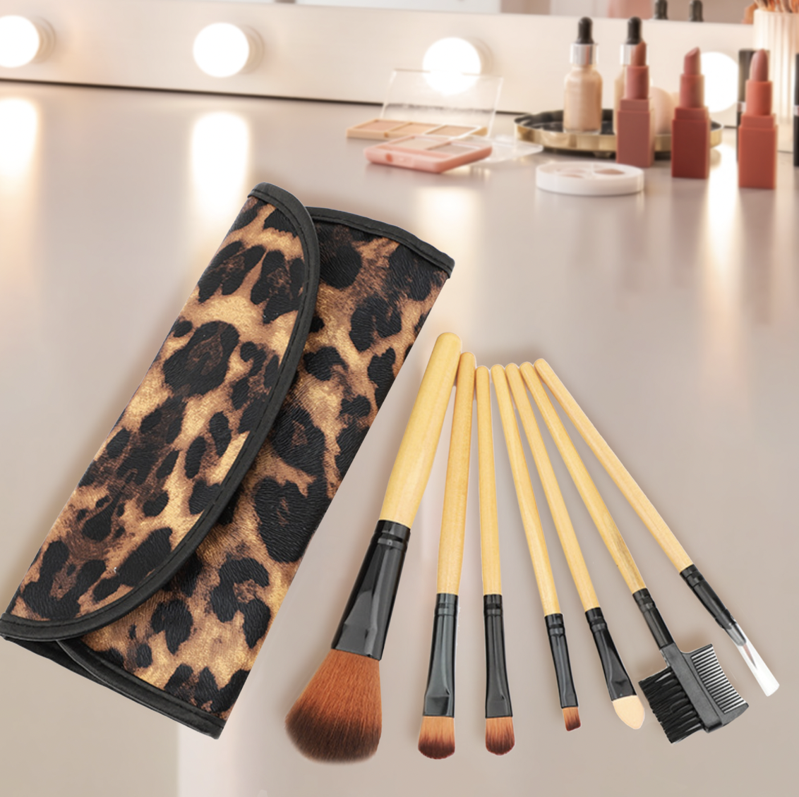 55 off on GLAM Beauty 7Piece Makeup Brush Set OneDayOnly