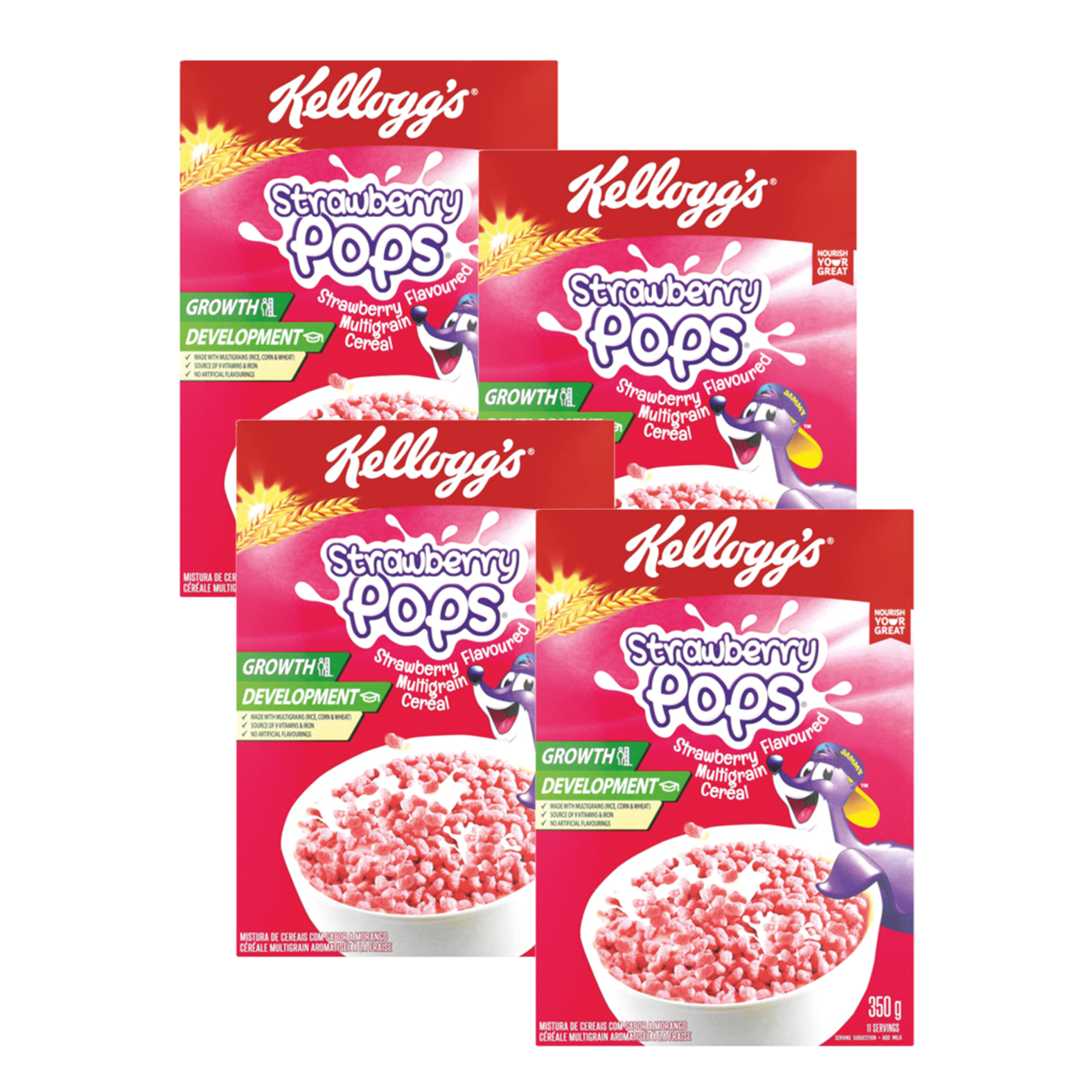 22 off on 4x 350g Strawberry Pops Cereal OneDayOnly