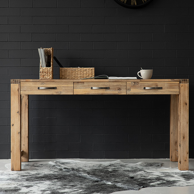 3-Drawer Acacia Wooden Desk