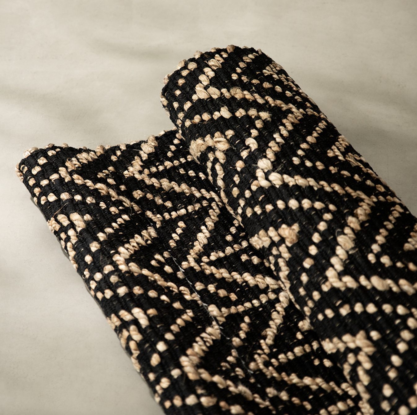 Large Hand Woven Jute and Cotton Rug