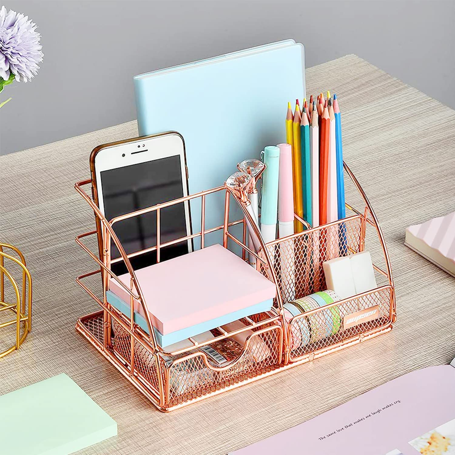 26-off-on-rose-gold-desk-organiser-onedayonly