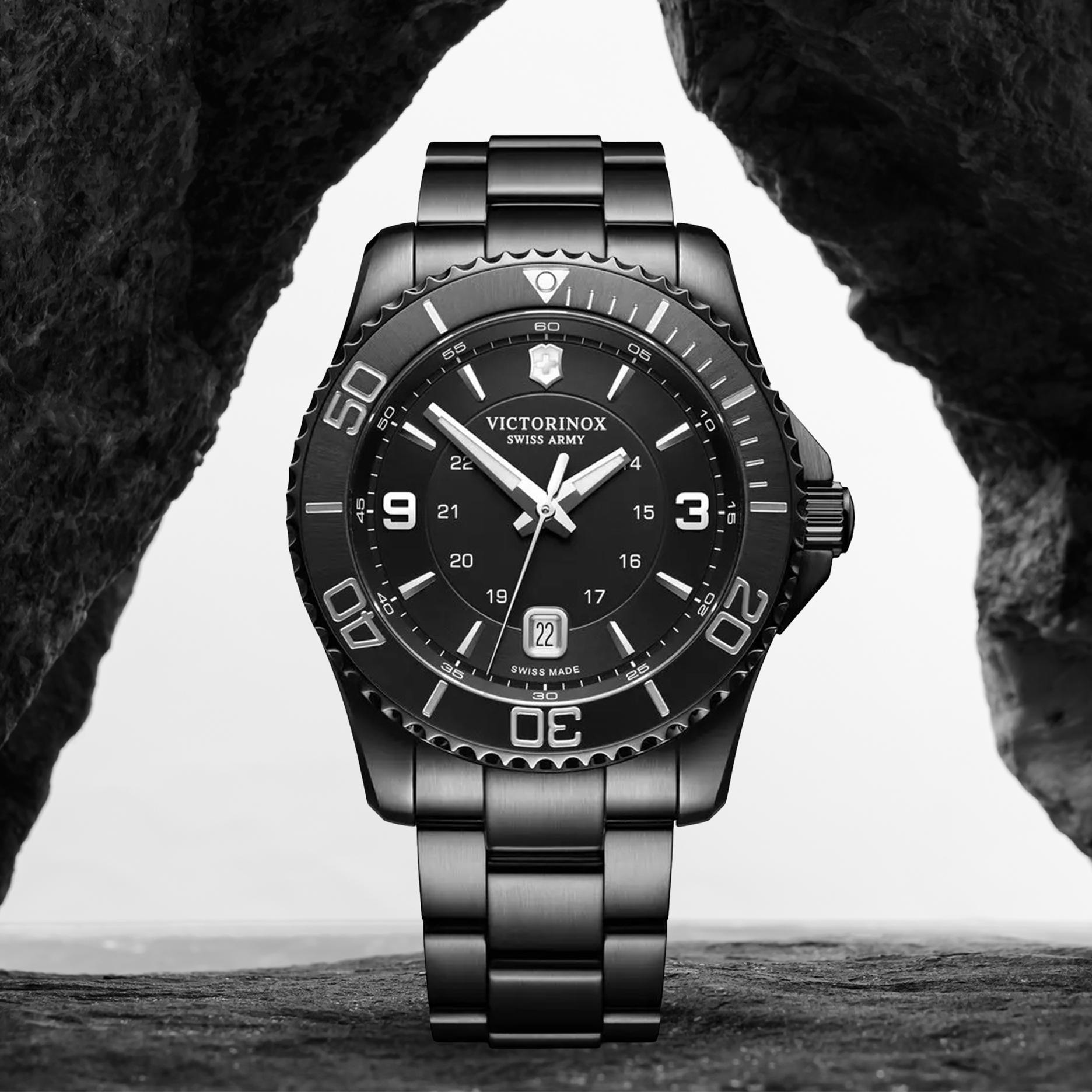 43% off on Victorinox Men's Black Steel Watch OneDayOnly