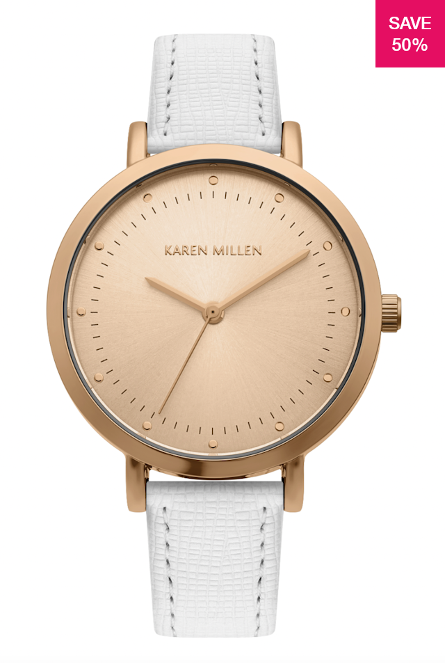 Ladies Mineral Leather Watch