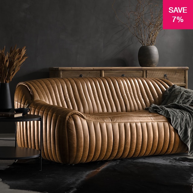 R2,000 off on Cuban Full-Grain Leather Couch | OneDayOnly