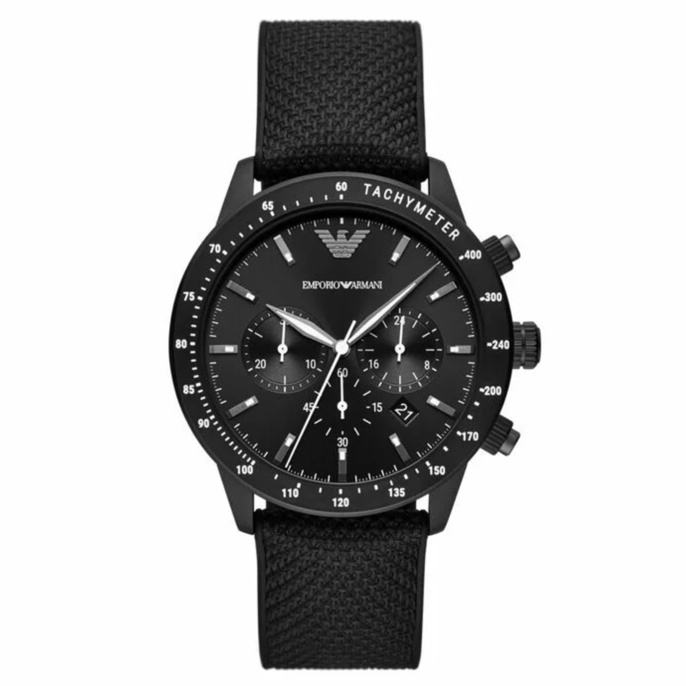 57 off on Men's Chronograph Black Fabric Watch OneDayOnly