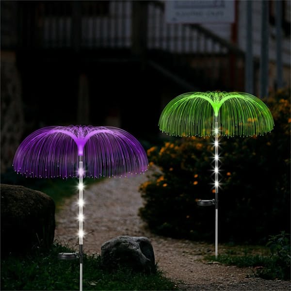 2x Solar Powered Jellyfish-Shaped Garden Lights