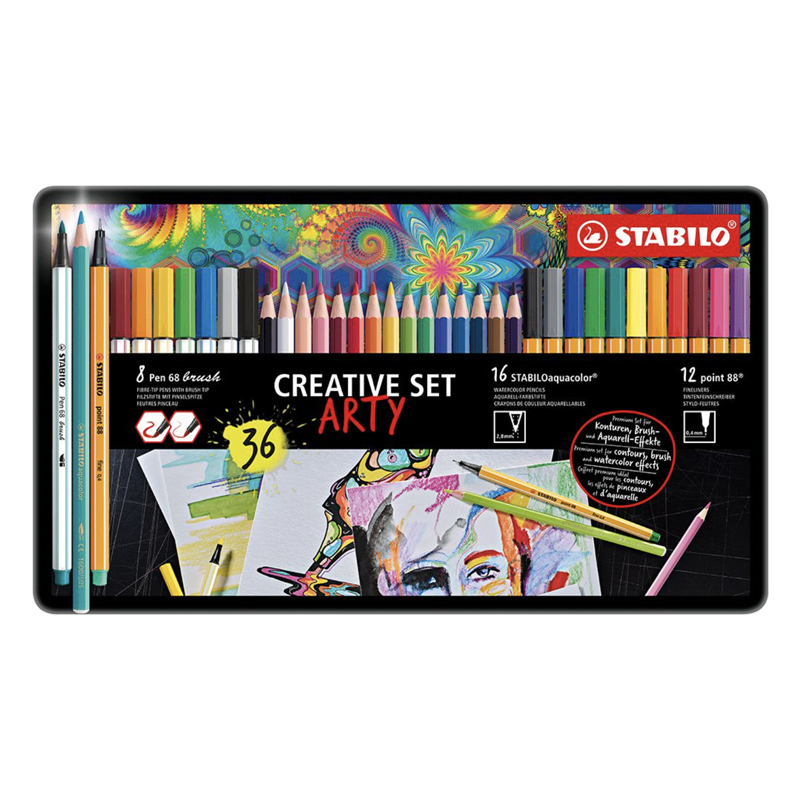 36x Arty Creative Set Metal Box