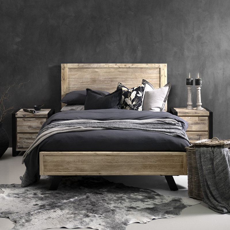 Solid Acacia Wood Bed Base Set