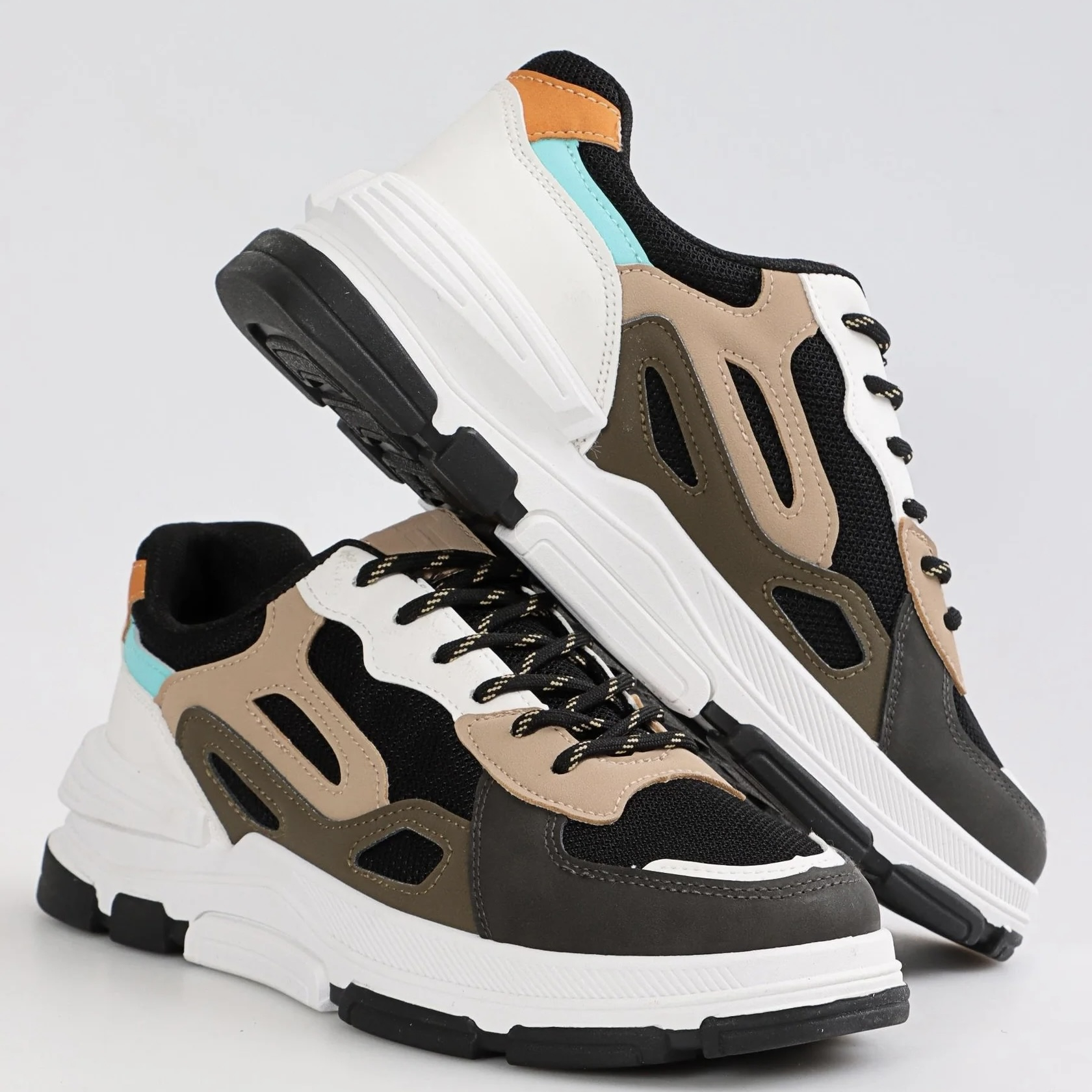 35% off on TOMTOM Men's Black & Taupe Sneakers | OneDayOnly