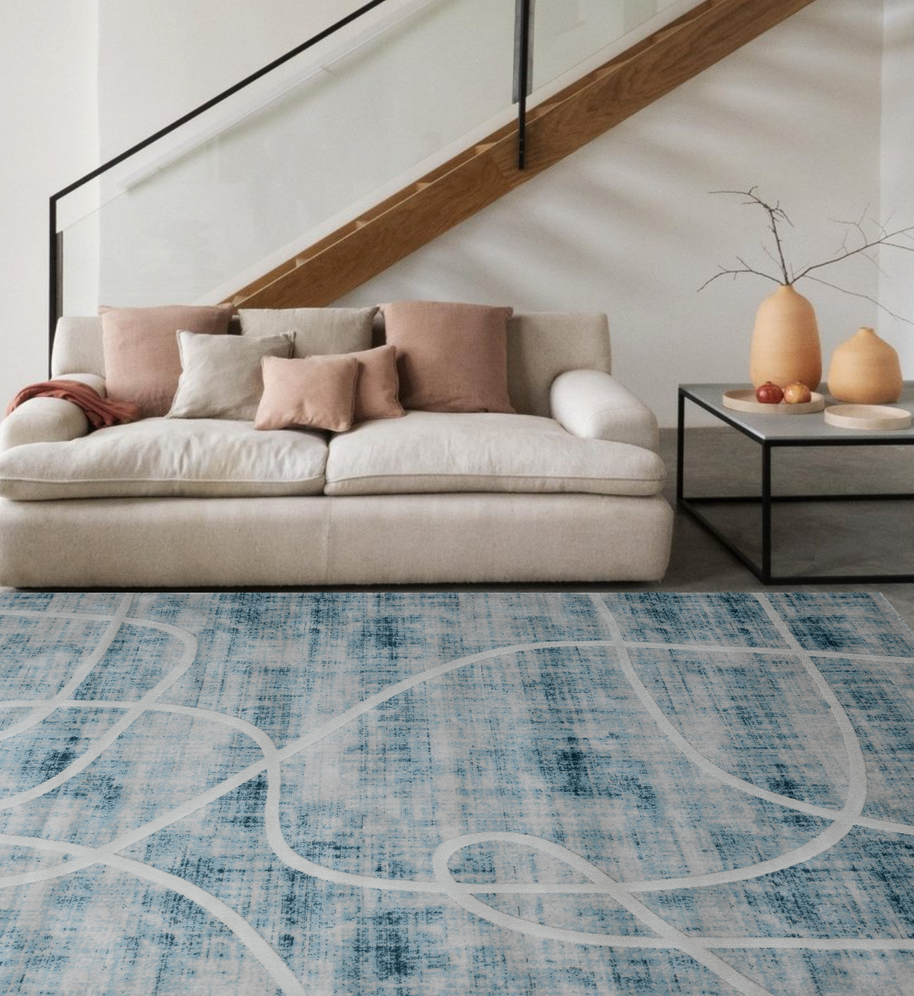 60% off on Dune Chic Geometric Blue Rug | OneDayOnly