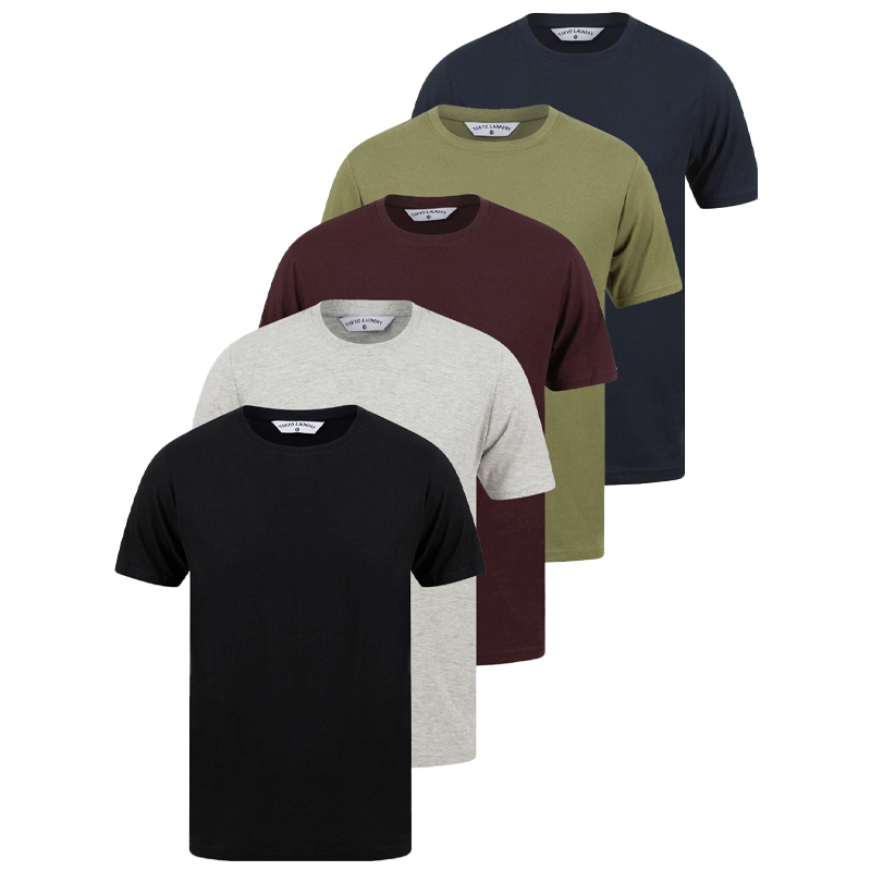 17% off on 5x Men's Crew Neck Cotton T-Shirts | OneDayOnly