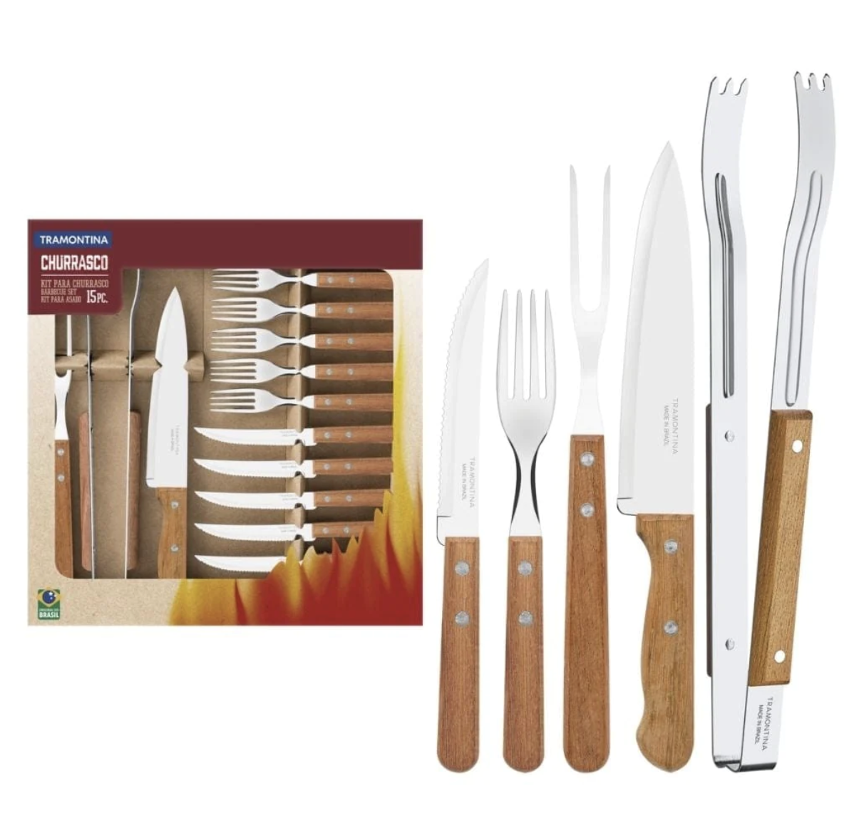 15-Piece Stainless Steel Braai Set