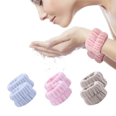 3x Pairs of Anti-Drip Face Washing Wristbands