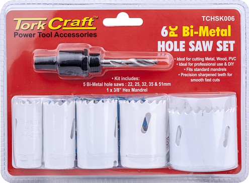 20 off on Tork Craft 6Piece Hole Saw Set OneDayOnly