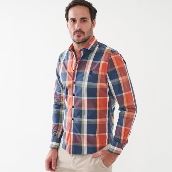 Men's Long Sleeve MSLS1021 Tailored Check Shirt