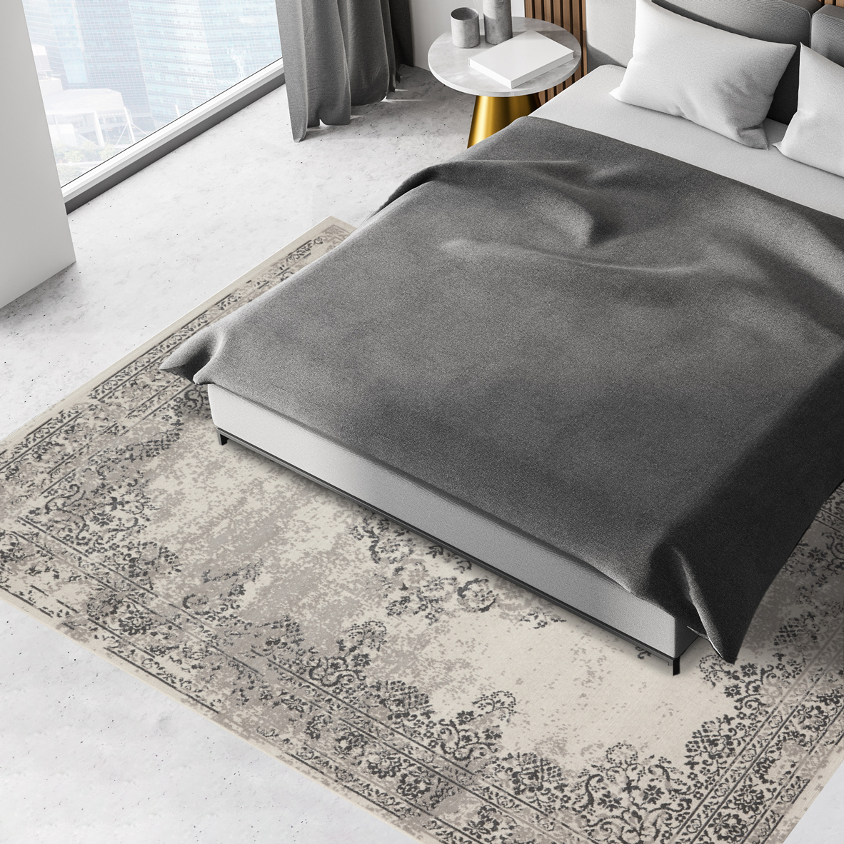 42% off on Dark & Light Grey Vintage Rug | OneDayOnly