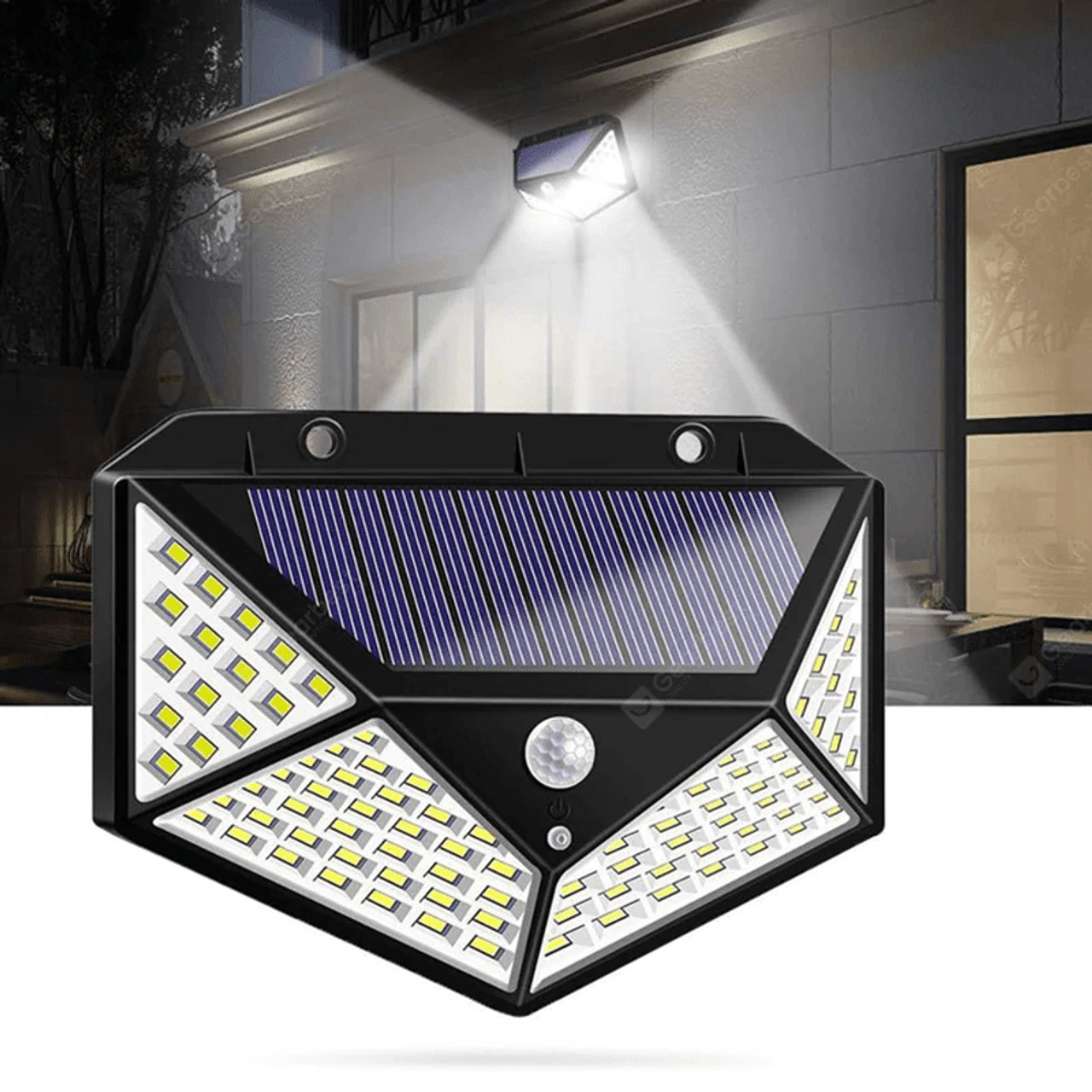 4x 100 LED 3 Modes Solar Sensor Wall Lights
