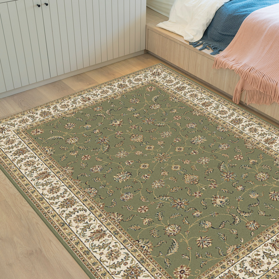 63% off on Sage Green Open Field Kirman Rug | OneDayOnly