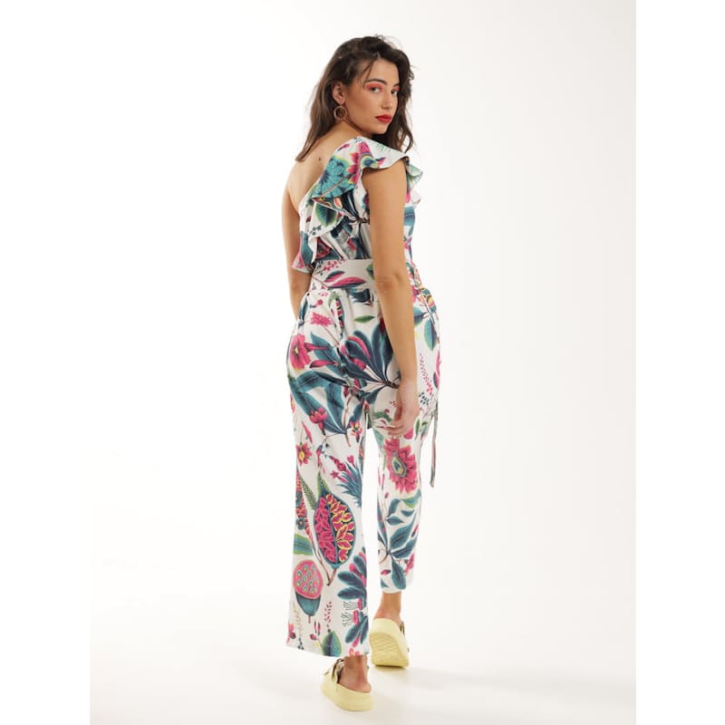 Floral top ruffle jumpsuit
