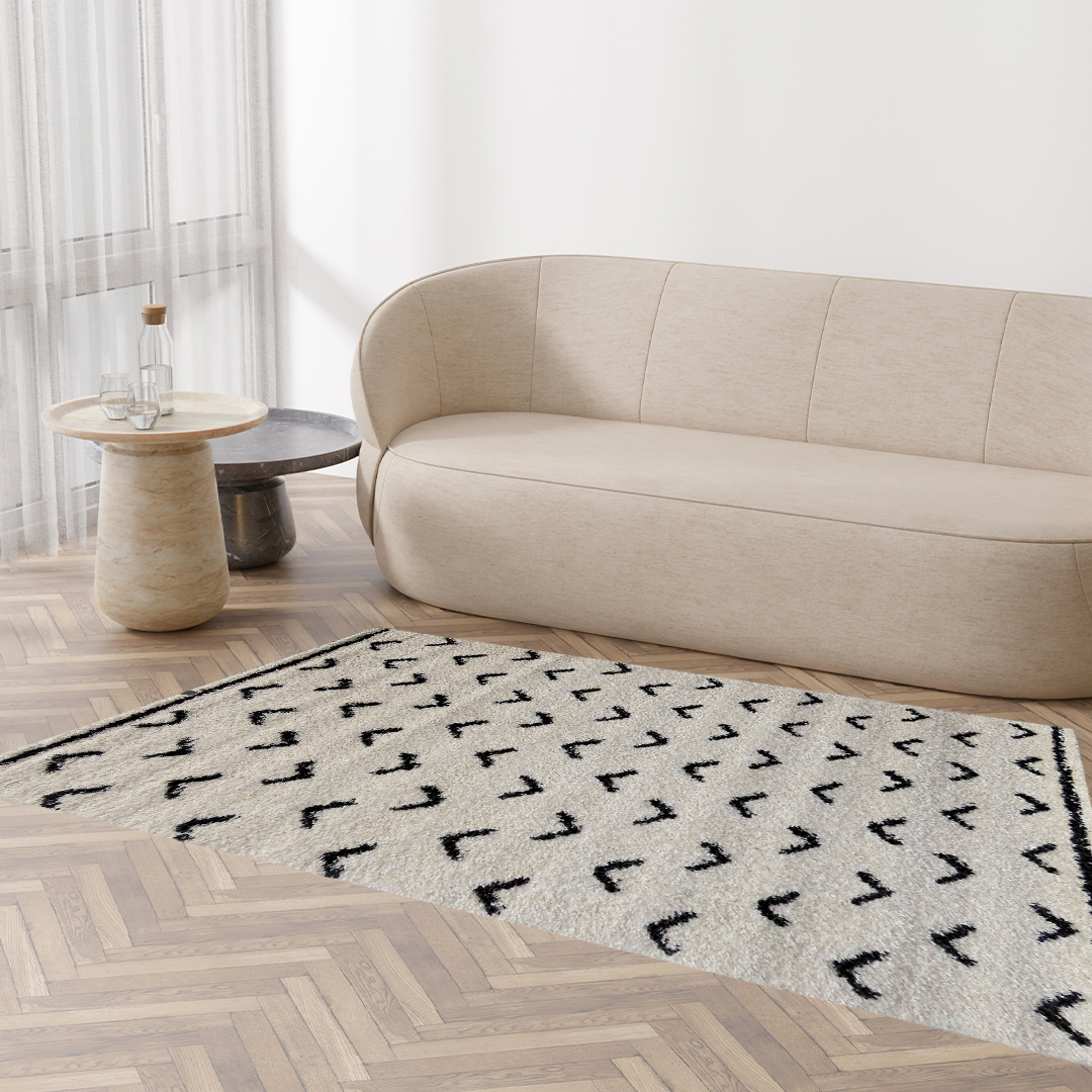 40% off on Black Lines Gipsy Shaggy Rug | OneDayOnly