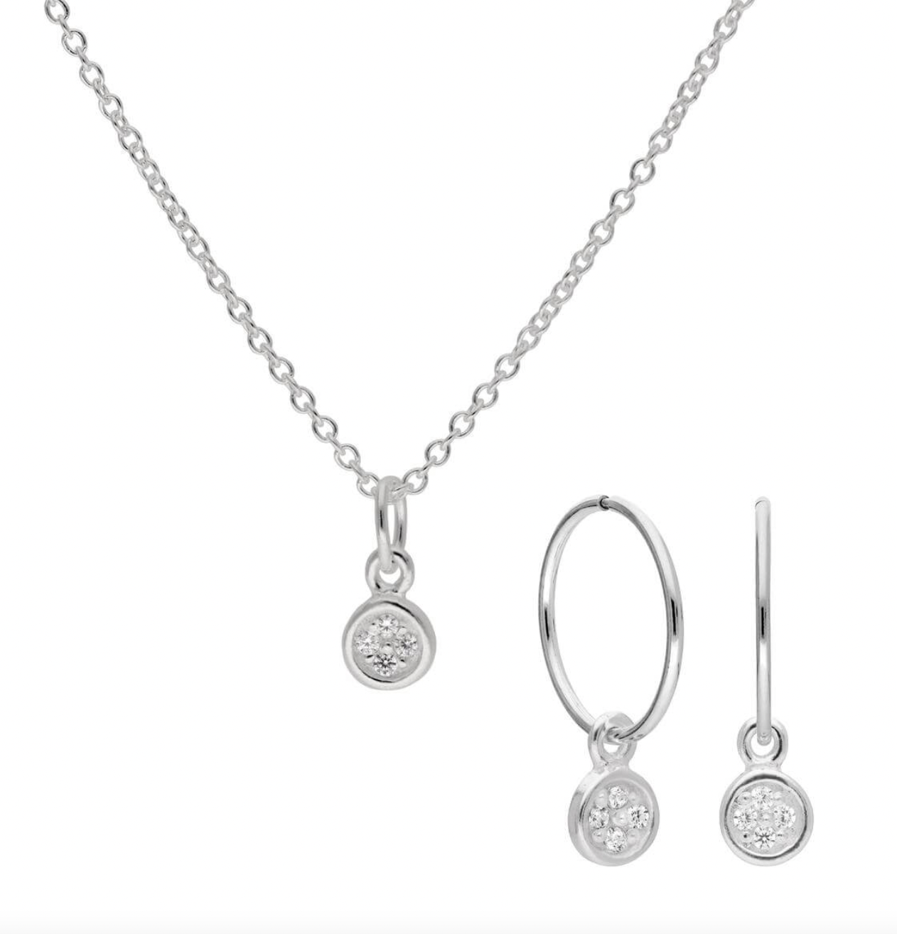 33 off on Ladies Sterling Silver Hoop Earrings & Necklace OneDayOnly