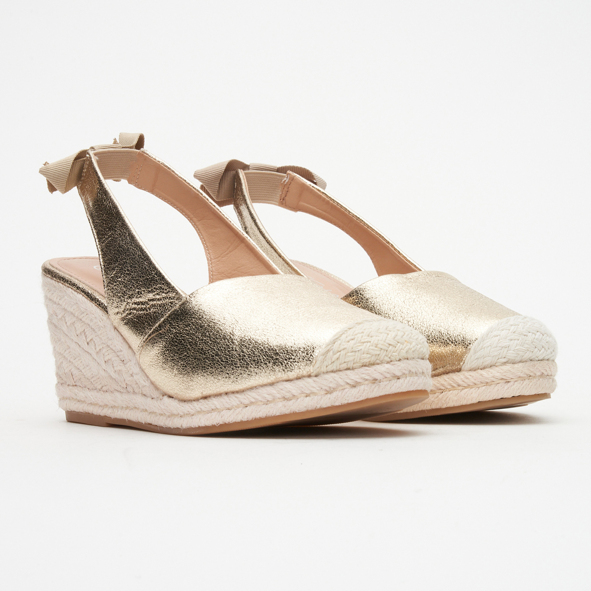84% off on Ladies Metallic Espadrille Wedge Heels OneDayOnly