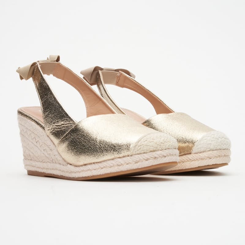 84% off on Ladies Metallic Espadrille Wedge Heels OneDayOnly