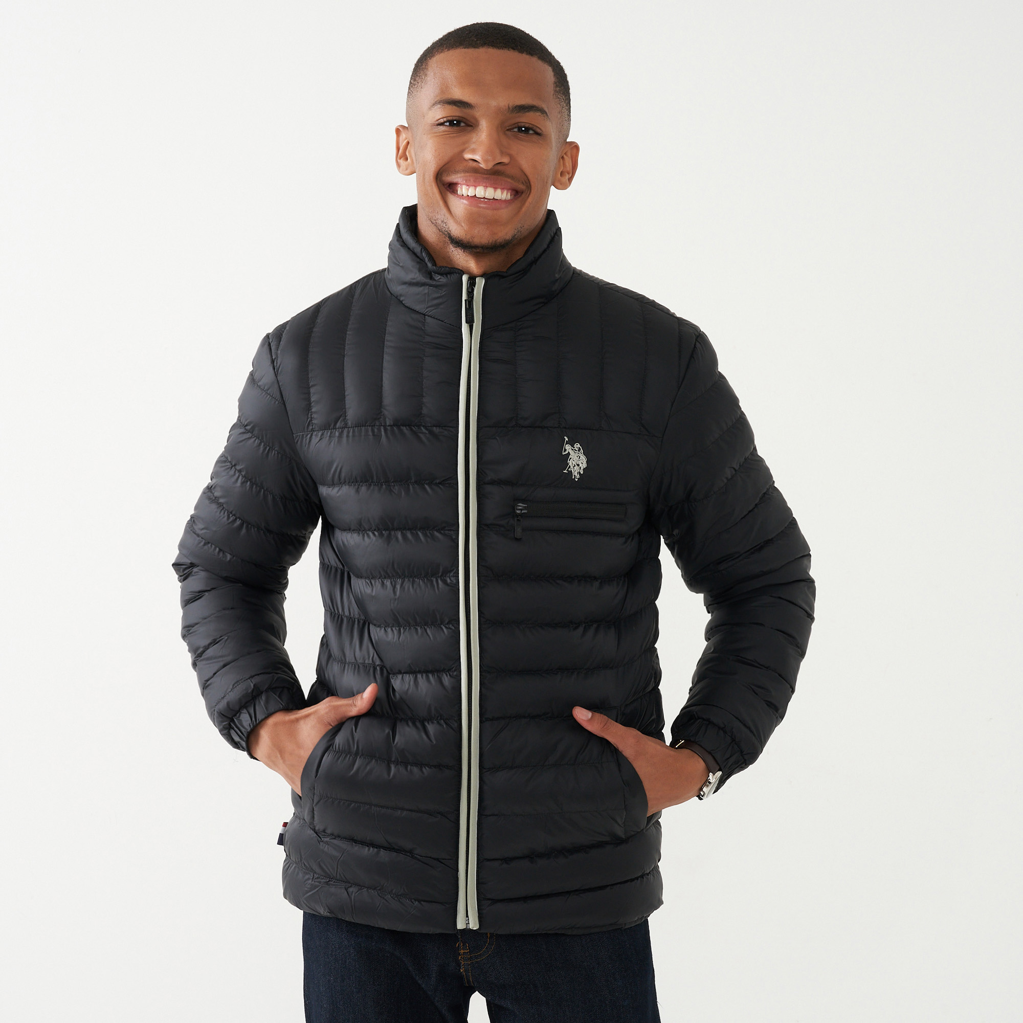 Buy U.S. Polo Assn. Men Navy Blue Solid Gilet Padded Jacket - Jackets for  Men 19020596 | Myntra