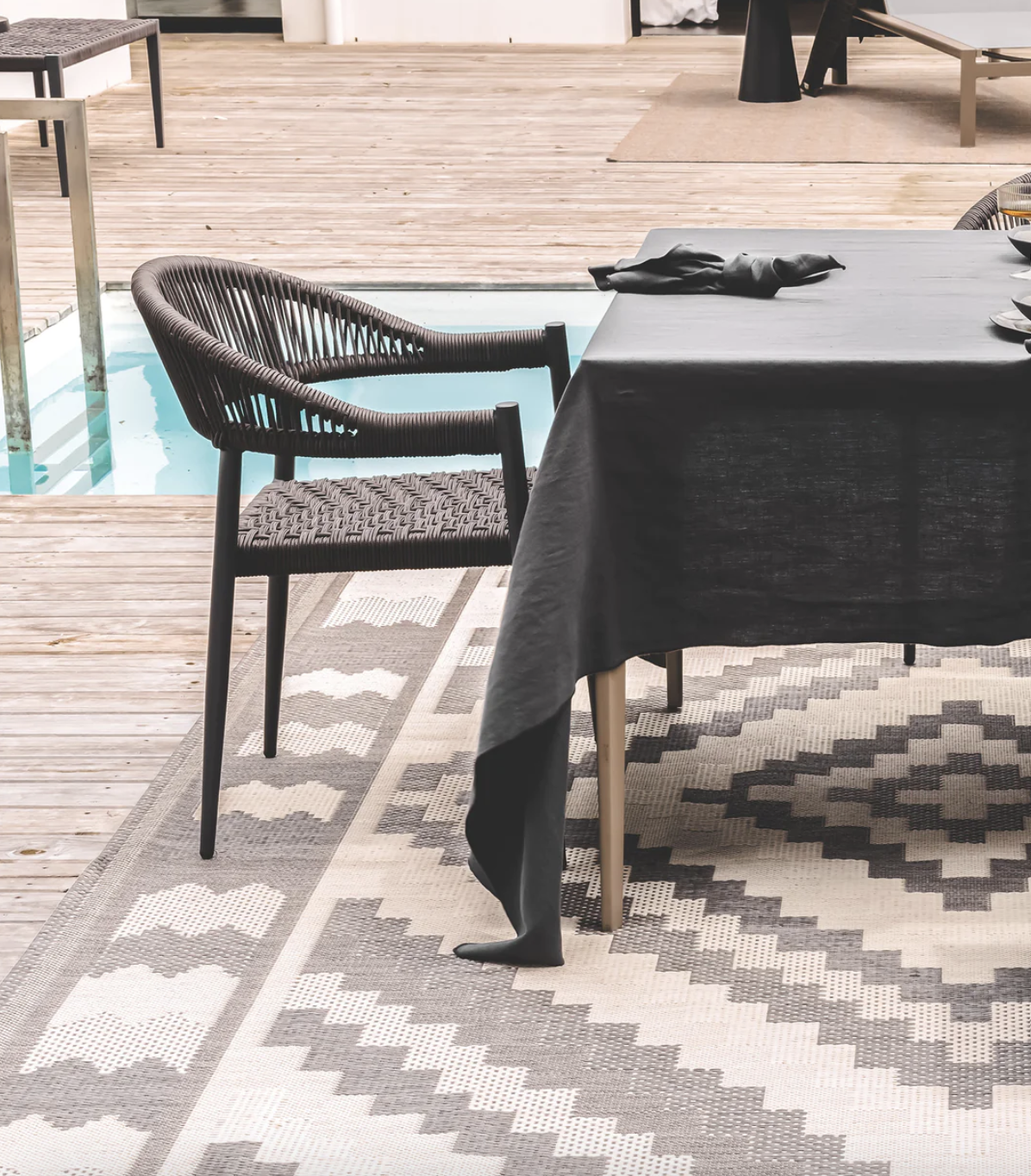 61% off on Hertex Foster Liquorice Outdoor Rug | OneDayOnly