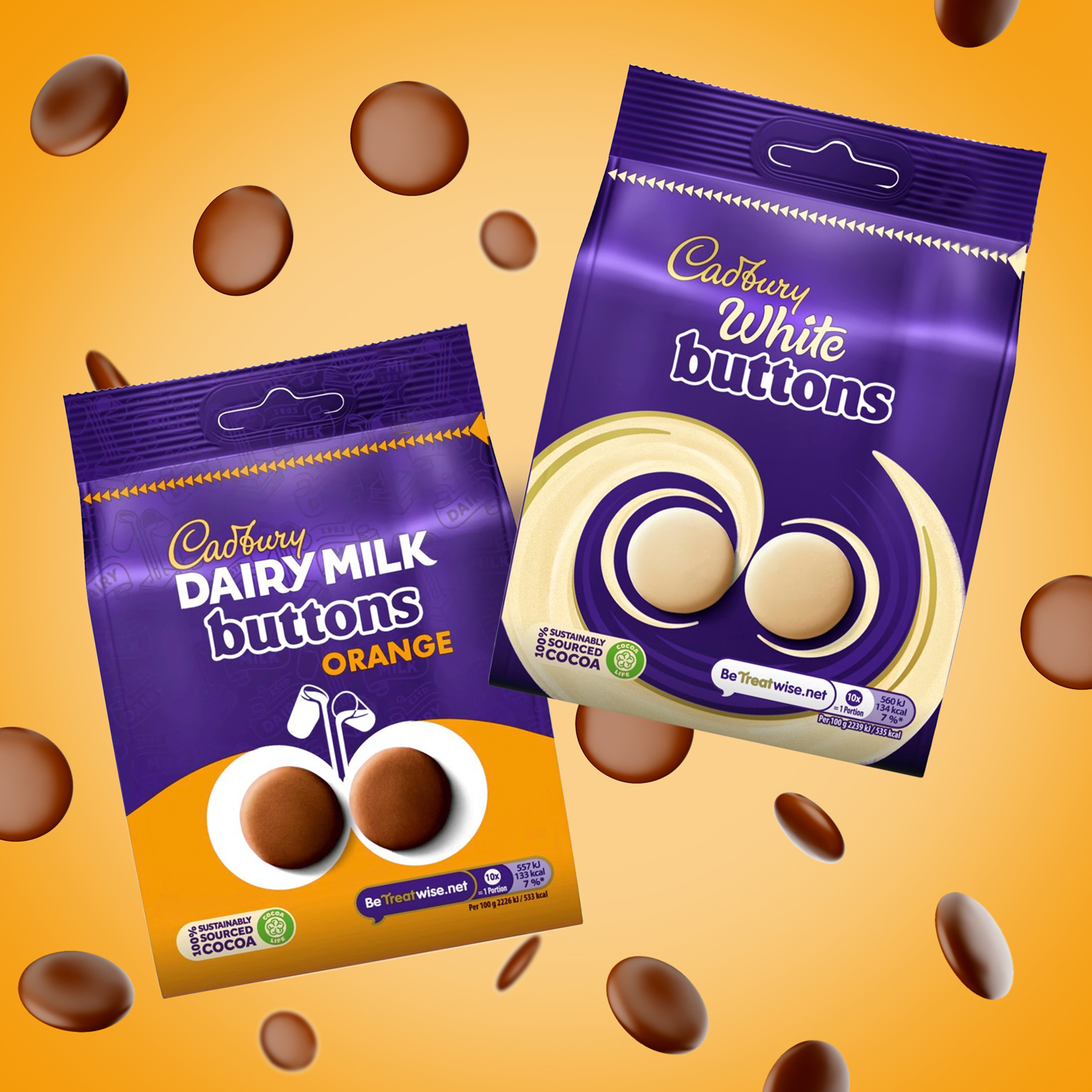 Cadbury 2x 96g Dairy Milk Giant Buttons 