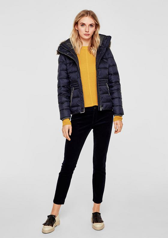 45 off on Ladies Navy Fitted Down Jacket With Piping OneDayOnly