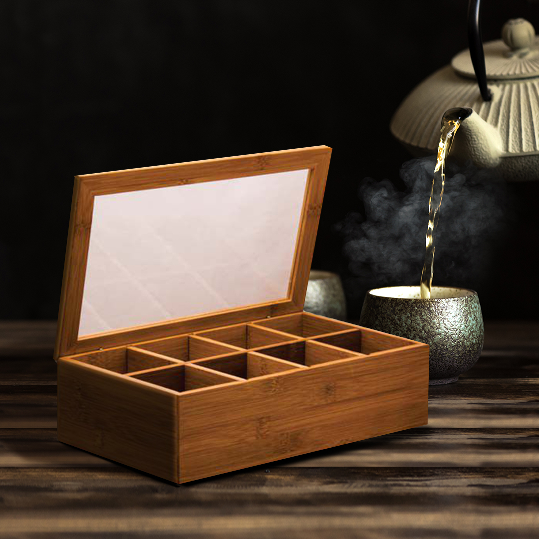 8-Section Bamboo Tea Box