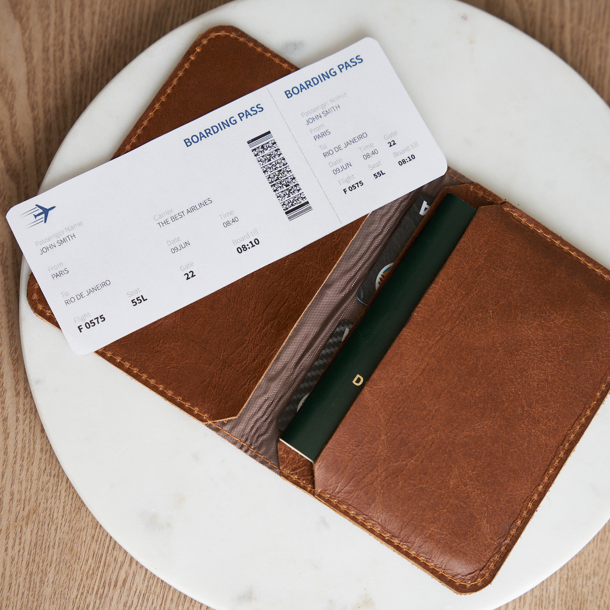 Genuine Leather Passport & Card Holder