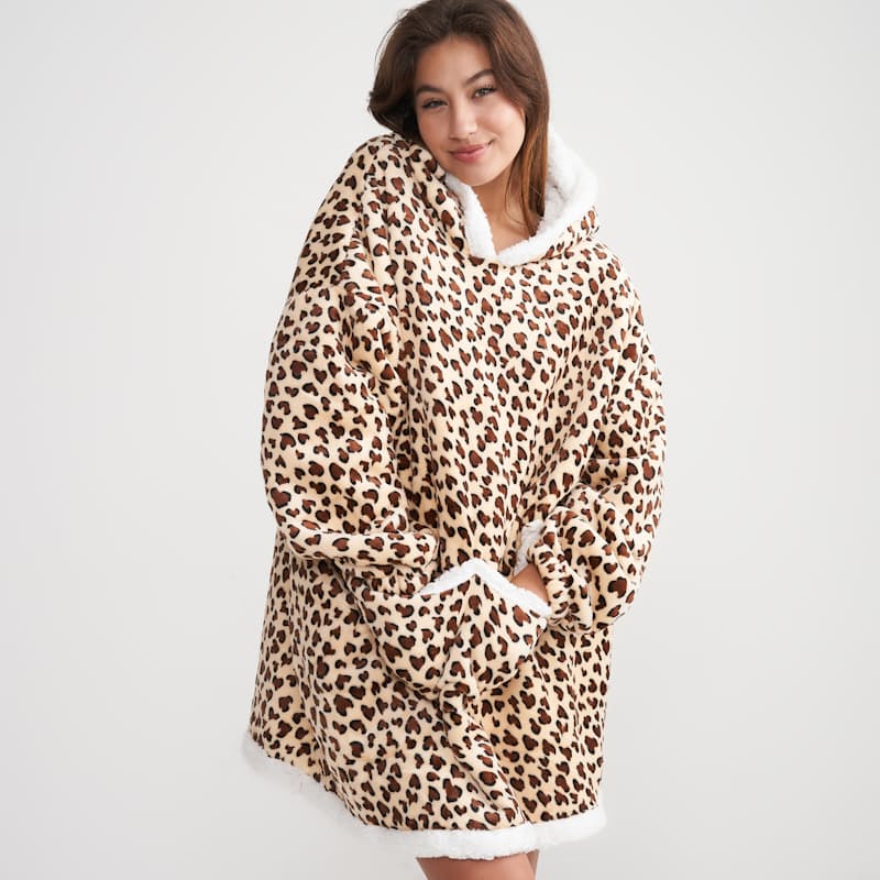Leopard comfy blanket sweatshirt hotsell