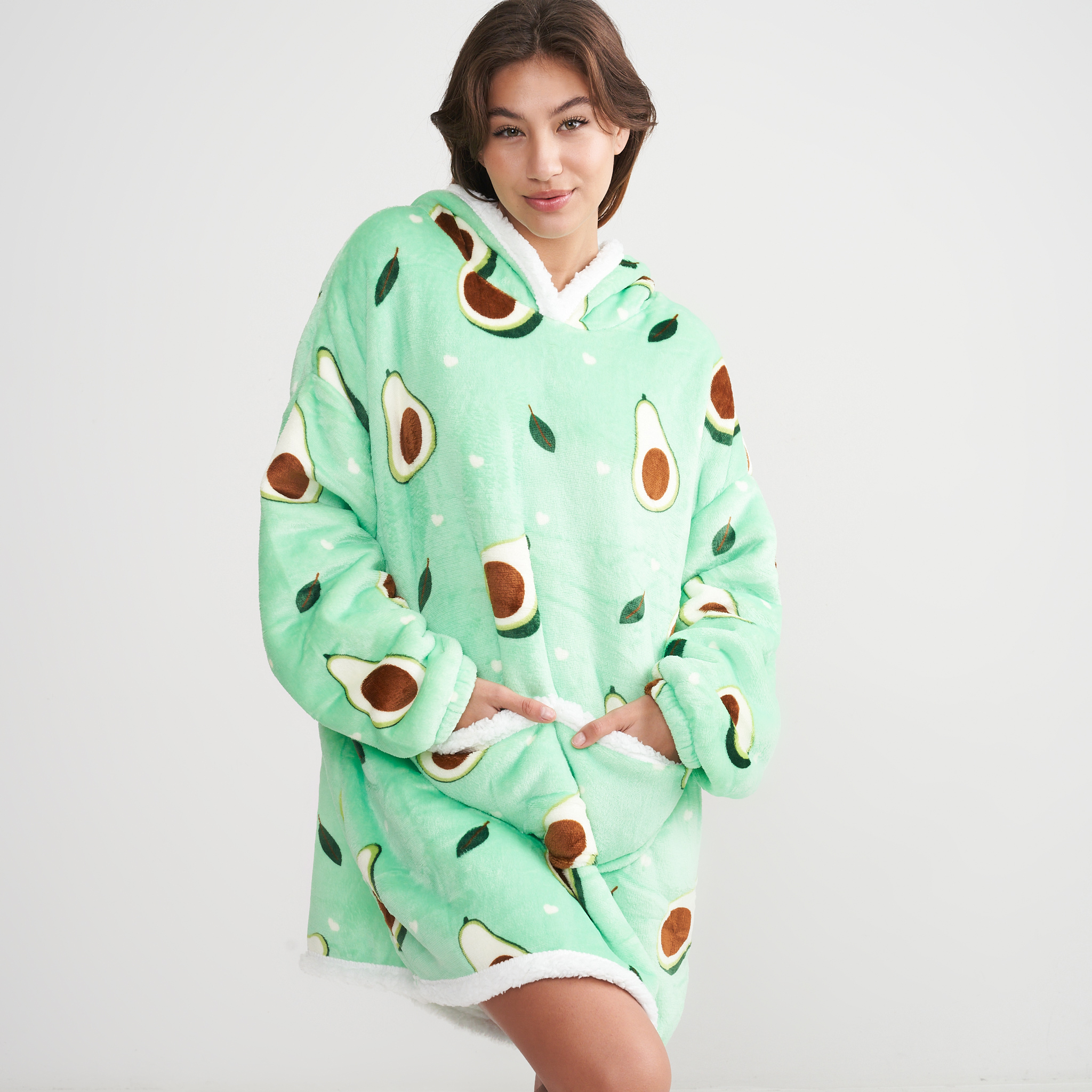 Fleece Blanket Avocado And Toast Hoodie Blanket Oversized Hoodie