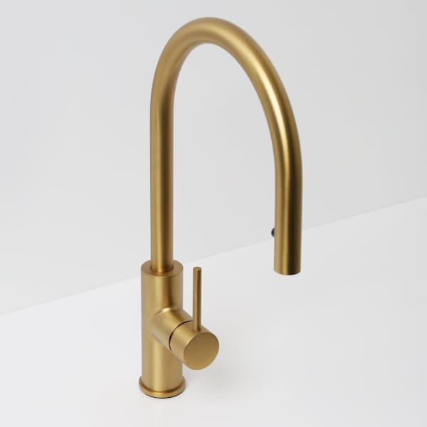 Single Lever Brushed Gold Sink Deck Mixers