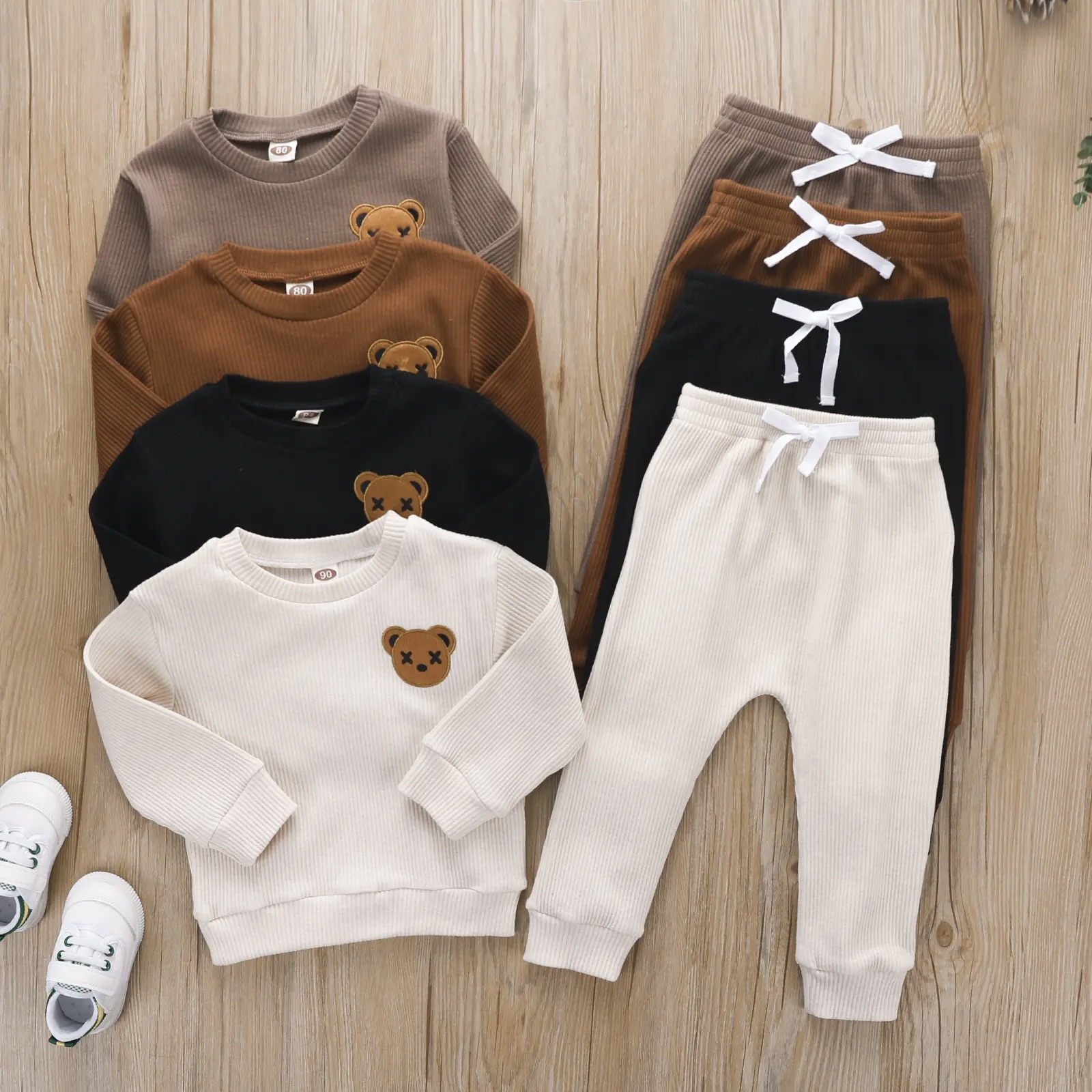 Kids Cotton Tracksuit Set - Fuzzy Bear