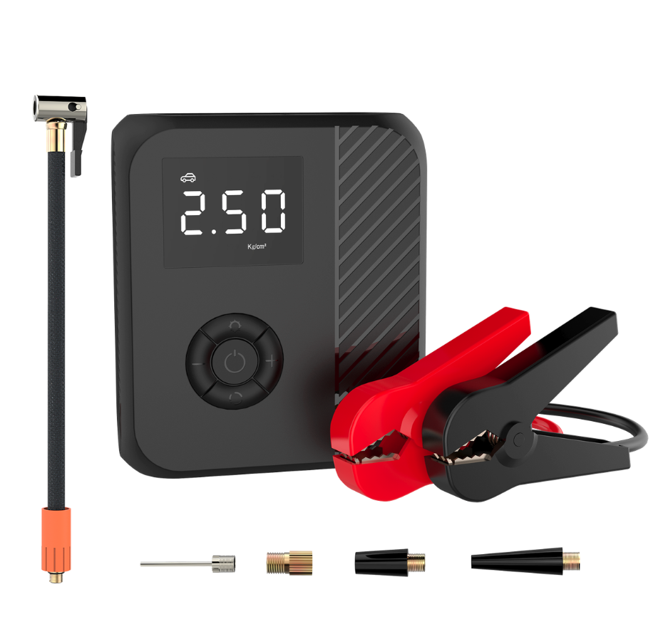 2000mAh Jump Starter & Air Pump with 12000mAh Powerbank