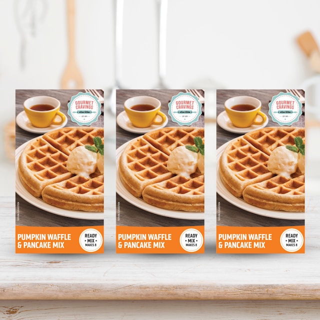 Gourmet Cravings 3x 330g Waffle & Pancake Mixes OneDayOnly