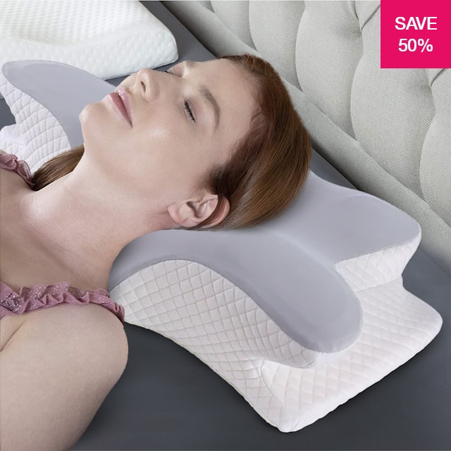 Contoured Memory Foam Pillow for Neck and Shoulder Pain Relief