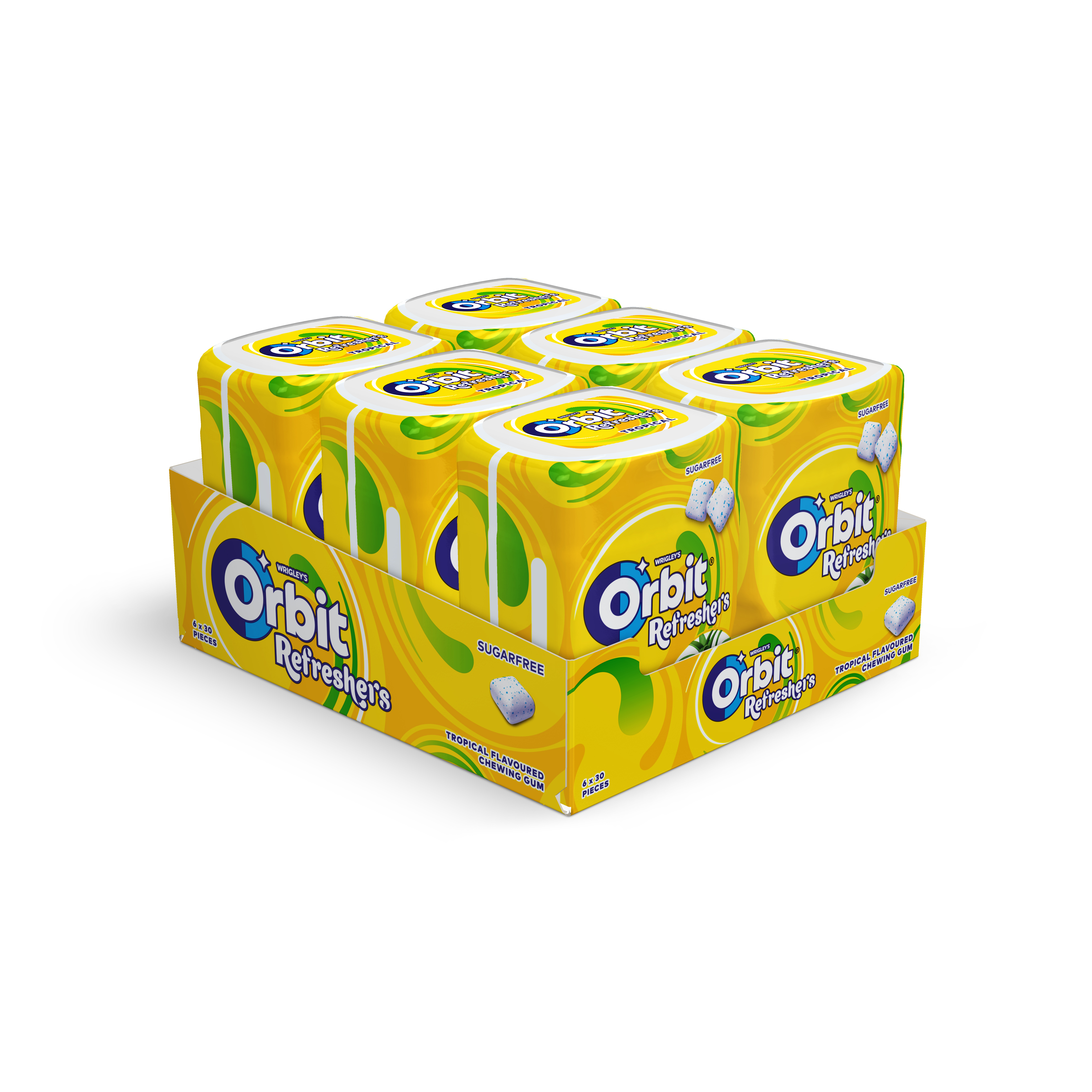 6x 67g Chewing Gum Bottles