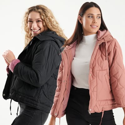 Ladies Quilted Jacket with Detachable Hood