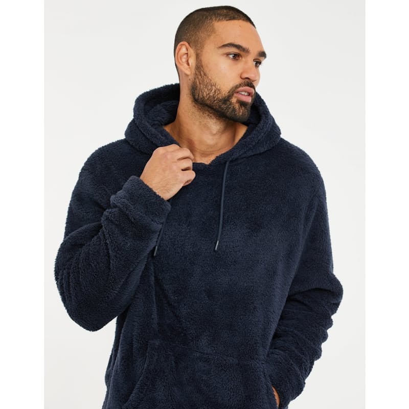 Borg fleece hoodie mens hot sale