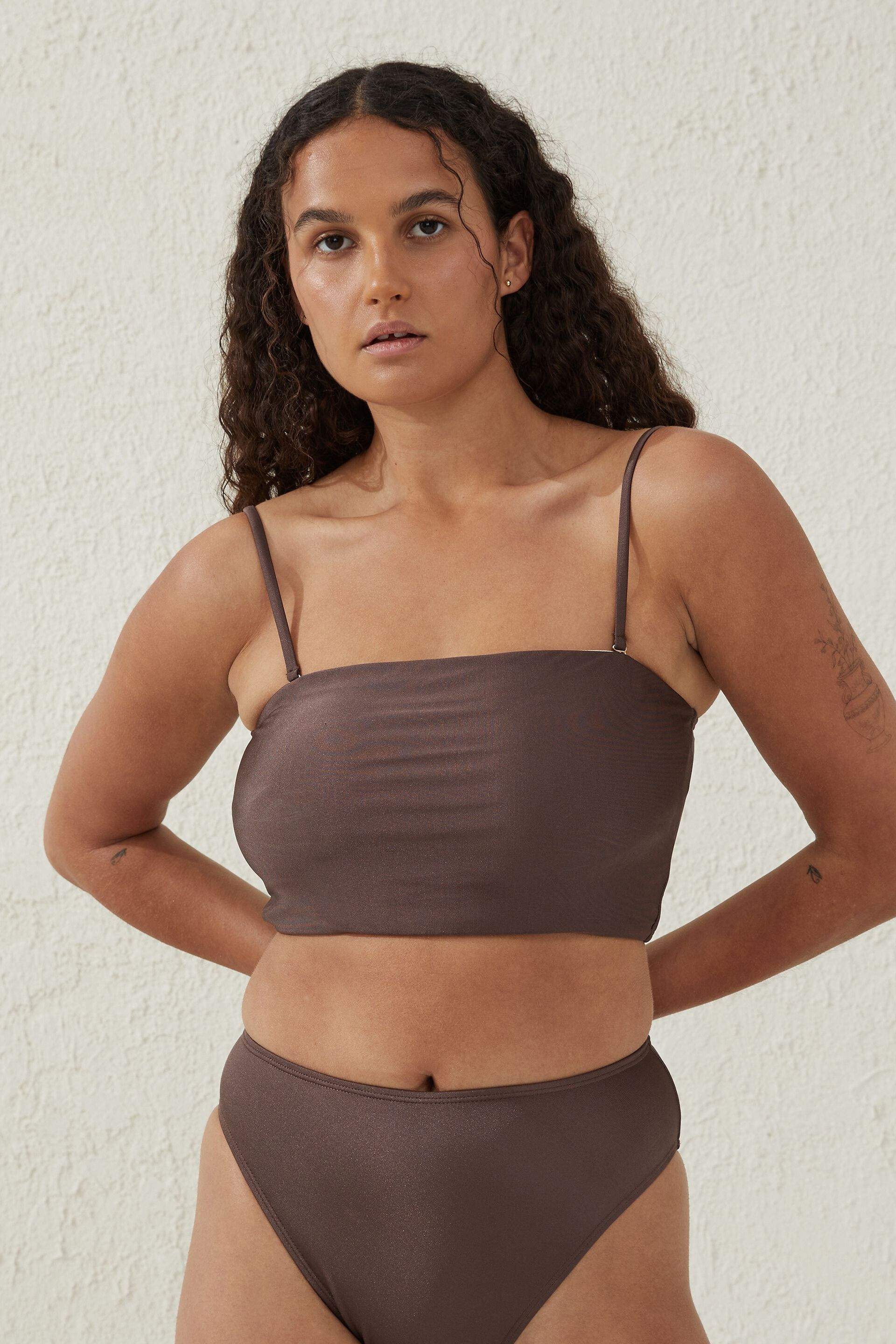 longline bandeau bikini top