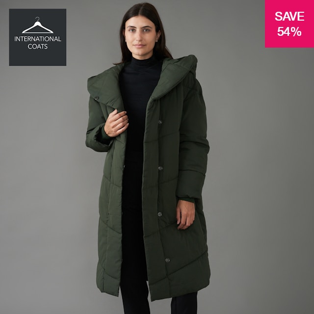 54% off on Ladies Long Quilted Duvet Jacket | OneDayOnly
