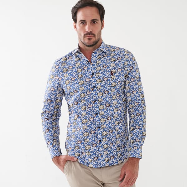 Men's Long Sleeve MSLS1014 Tailored Printed Shirt