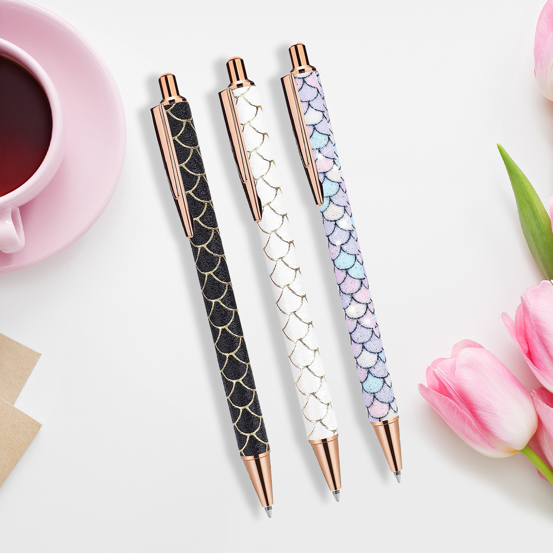 3x Glitter Mermaid Pens