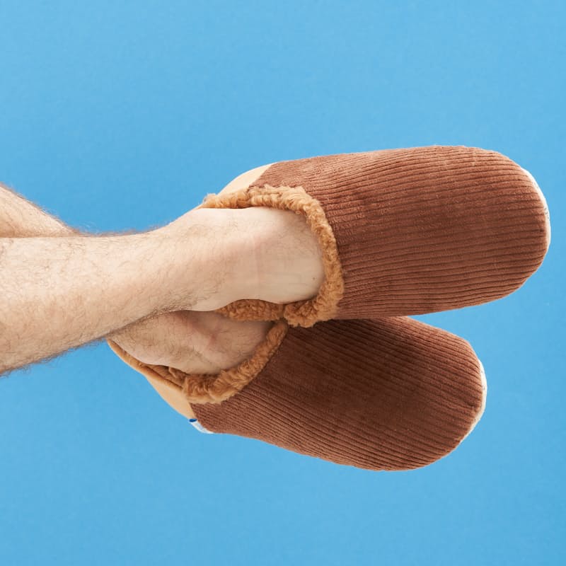 Mens fleece lined sales slippers