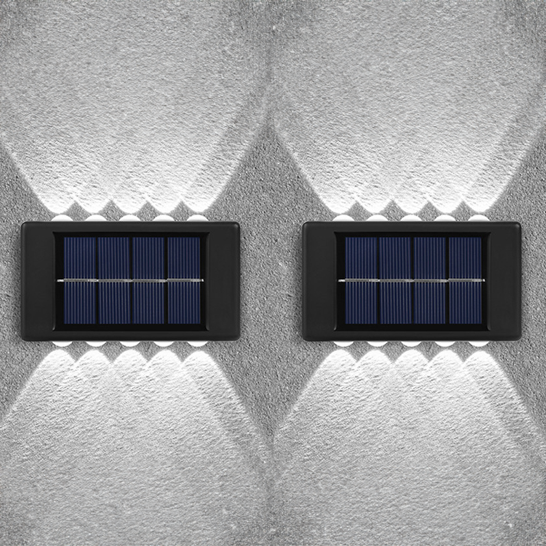 55% off on 2x LED Up-Down Two Way Solar Wall Lights | OneDayOnly
