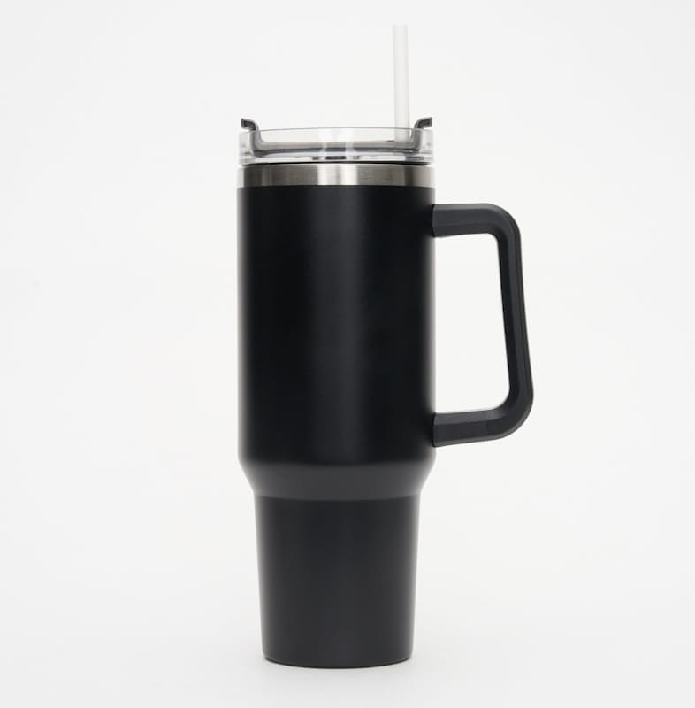 1 PIECE Stainless Steel Travel Mug With Handle - Black, For Home